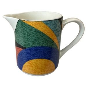 Victoria Beale Accents Creamer Red Green Blue Geometric 3.25”